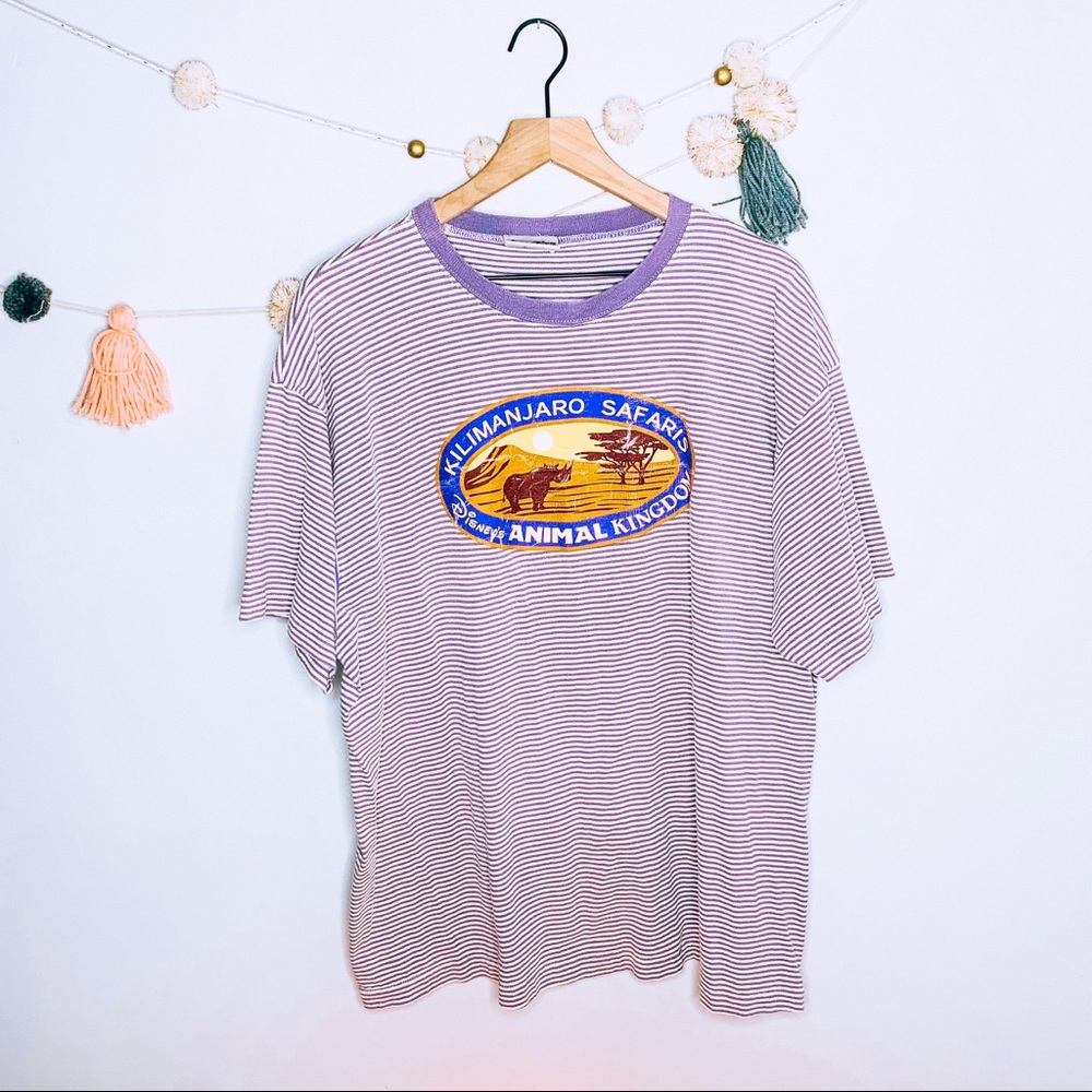 VINTAGE y2k Disney Kilimanjaro striped tee - Picture 2 of 13
